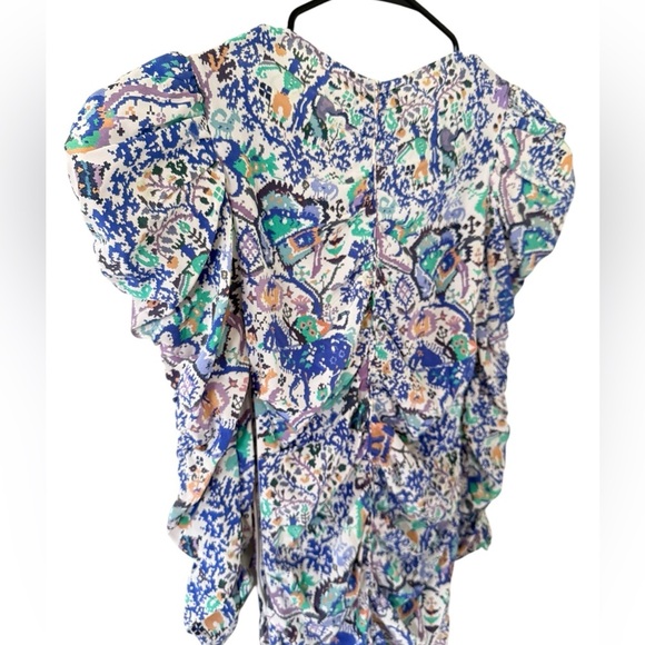 Isabel Marant Bireya Ruched Silk Mini Dress - Picture 9 of 12